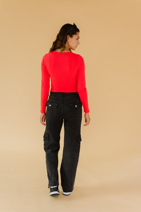 Red Hot Ribbed Top